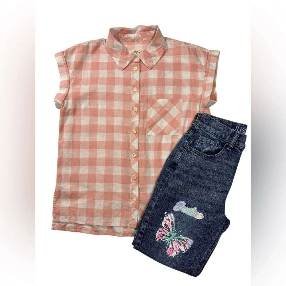 Justice Girls Patched Mini Mom Jeans | Size 12